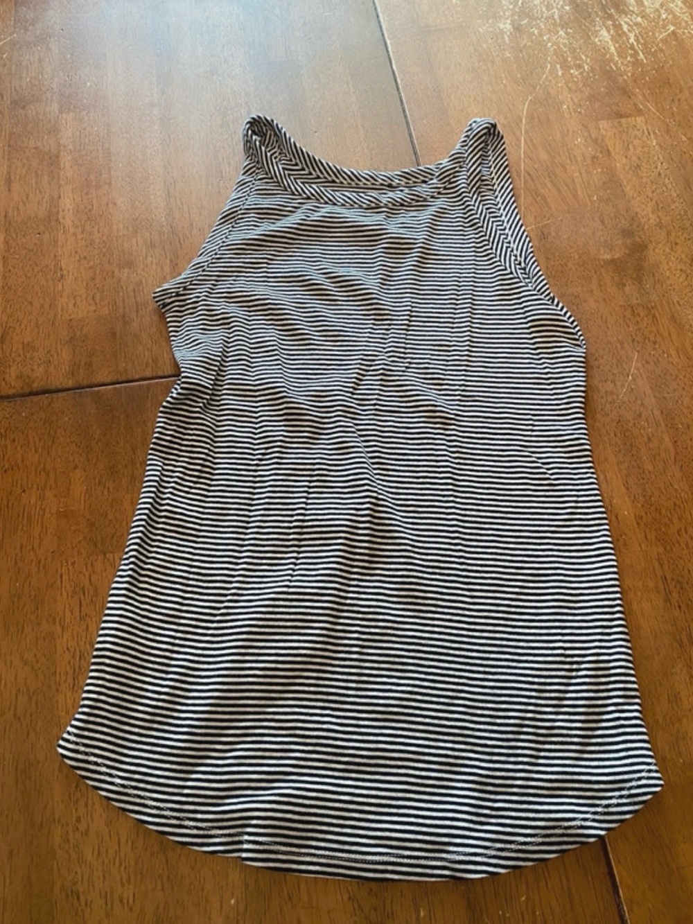 LOFT Black and White Striped Racerback Tank